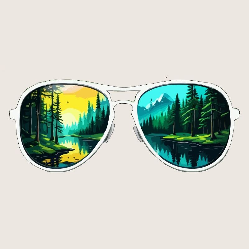 Sunglasses / Reflection / Forest / Reflection