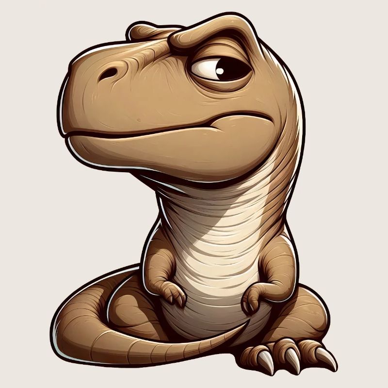 Skeptical curious T-Rex dinosaur