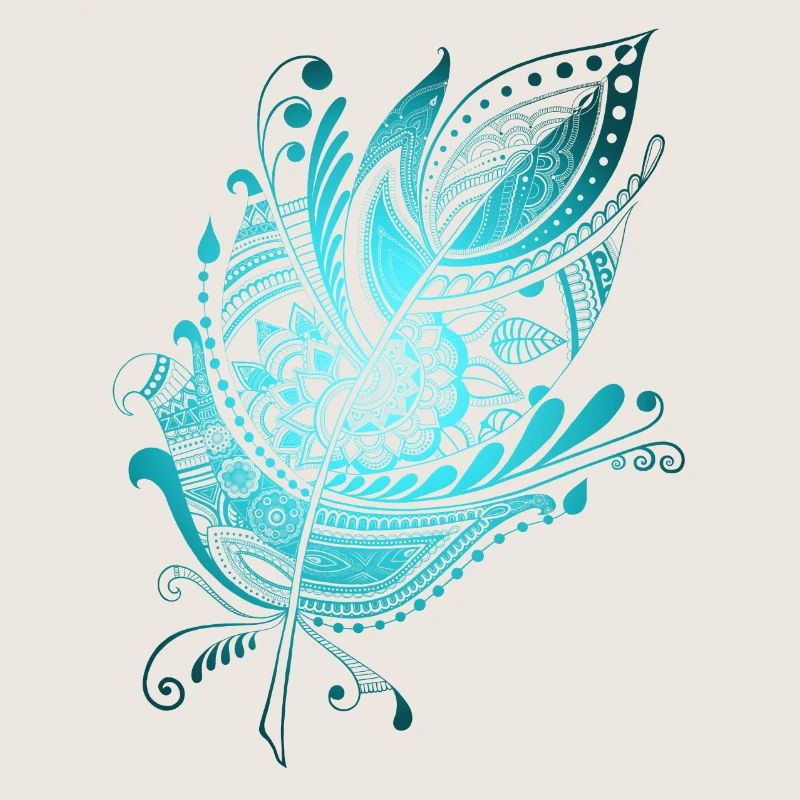 Feder Zentangle blau