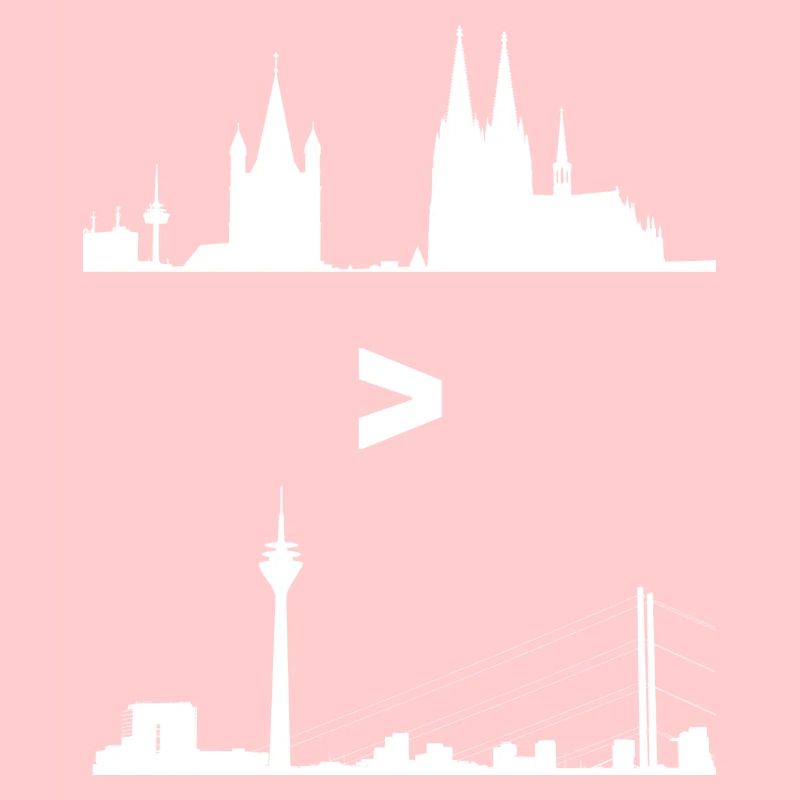 Cologne> Düsseldorf est plus grande que Silhouette Kölner
