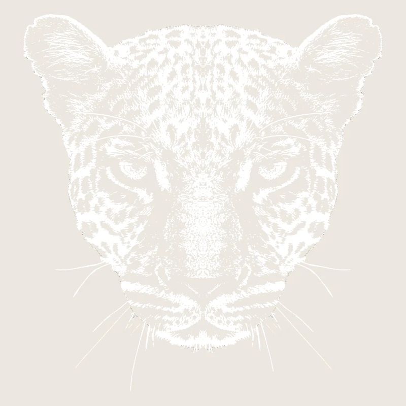 Leopard / Kopf / Grafik / Weiß