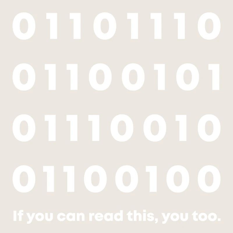 Nerd dans le code binaire