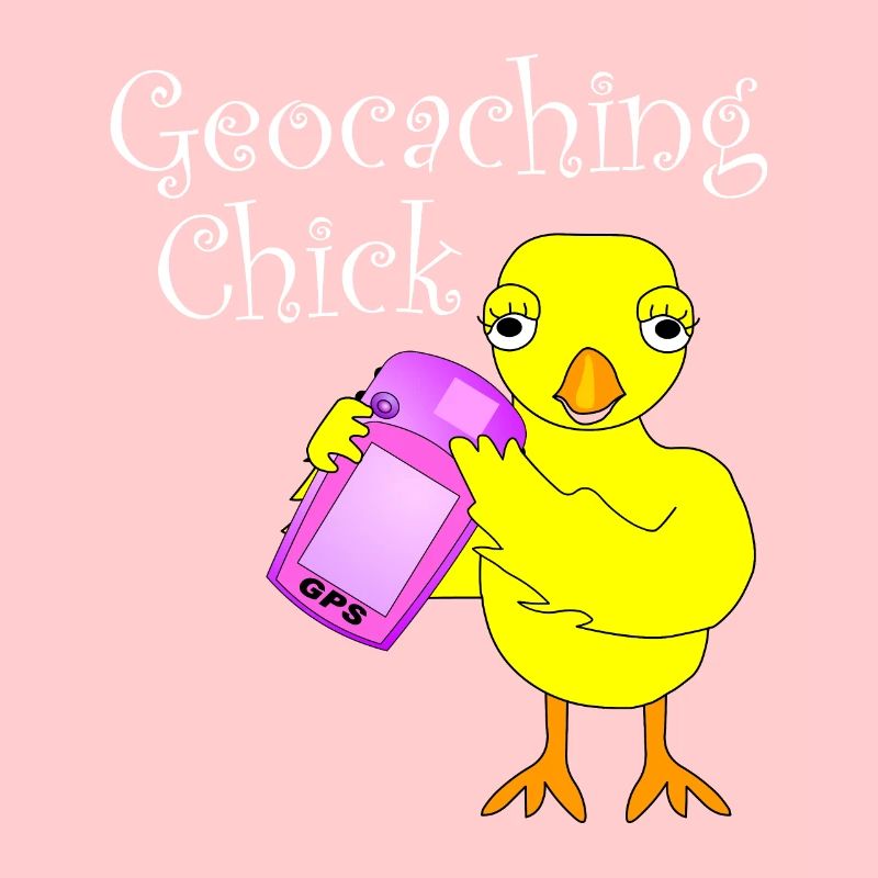 Géocaching Chick Texte blanc