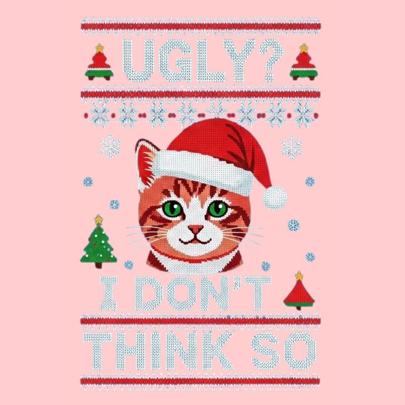 Chat de Noël – Pull de Noël moche