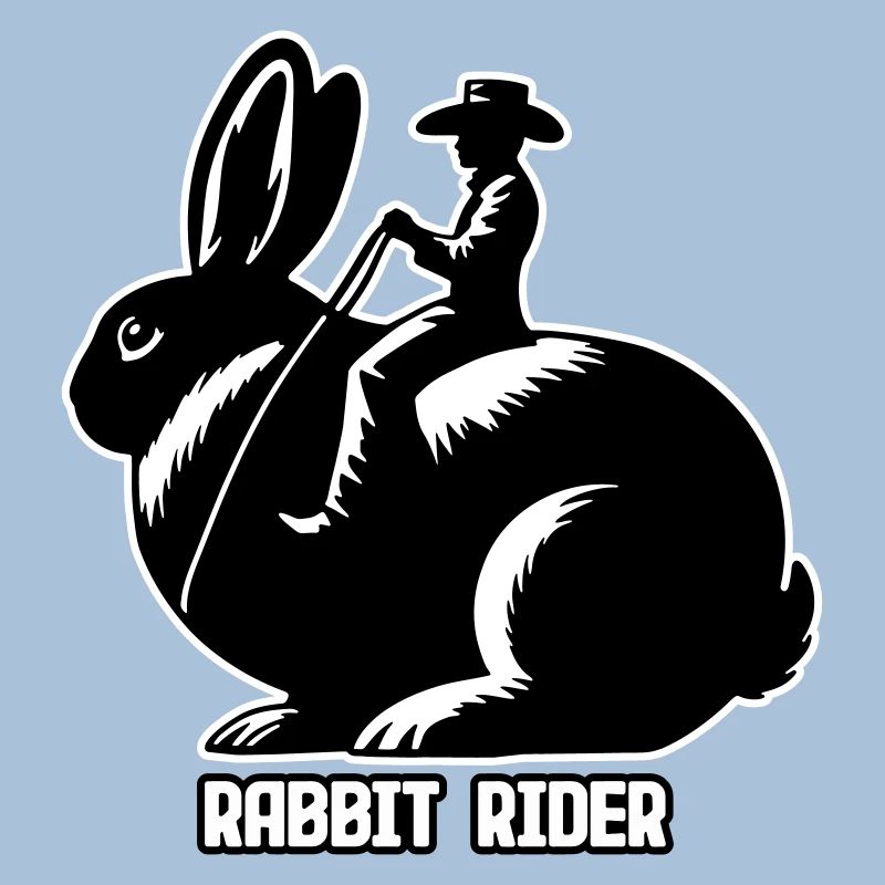 Rabbit Rider (text light - with outline, 3-Color)