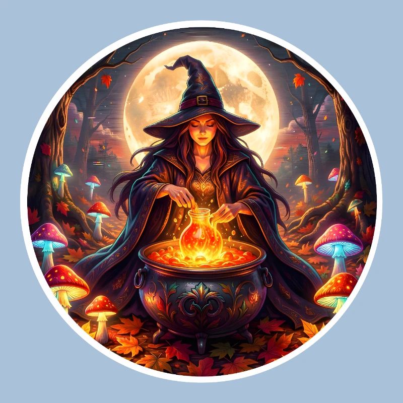 Moonlit Witch Cauldron Magic