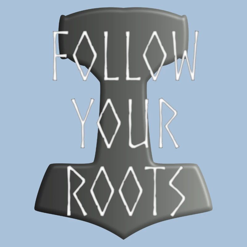 Mjölnir Donar Hammer Thor - Follow your Roots grau