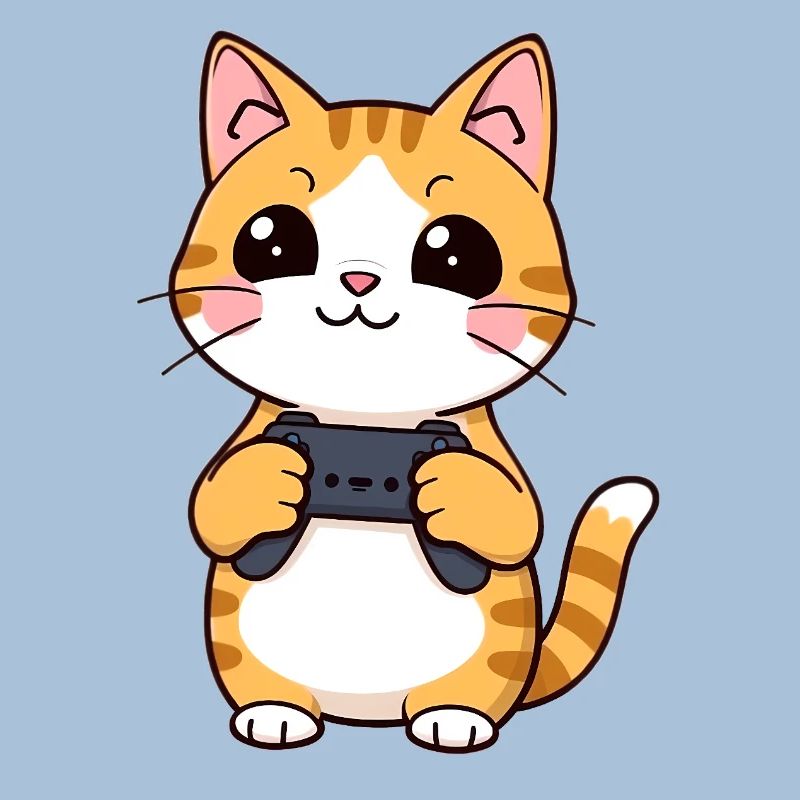 Gaming Katze mit Controller