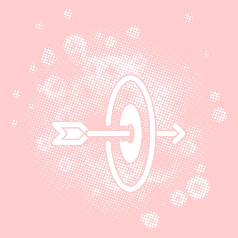 Flèche avec arrière-plan de points