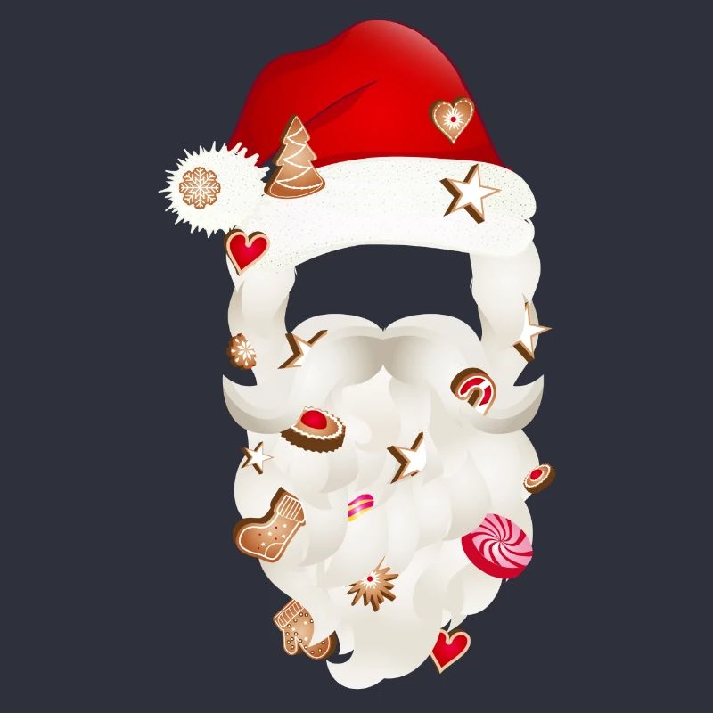 Barbe du Père Noël parsemée de biscuits de Noël