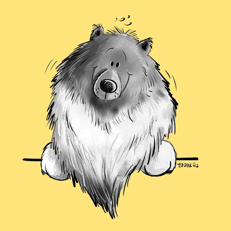 Lustiger Wolfsspitz I Comic Hund Geschenk