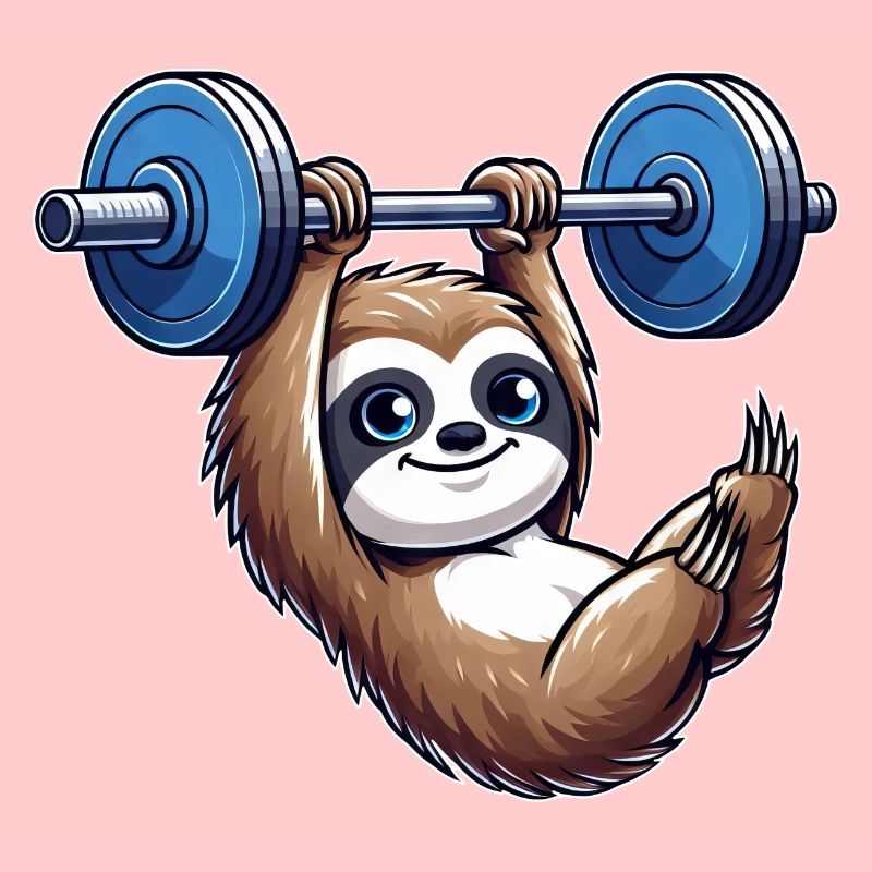 Sloth Dumbbell Pull-Up Workout Funny