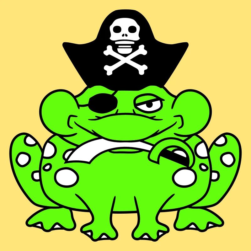 Frog Captain Cap Toad Funny Comic Cartoon