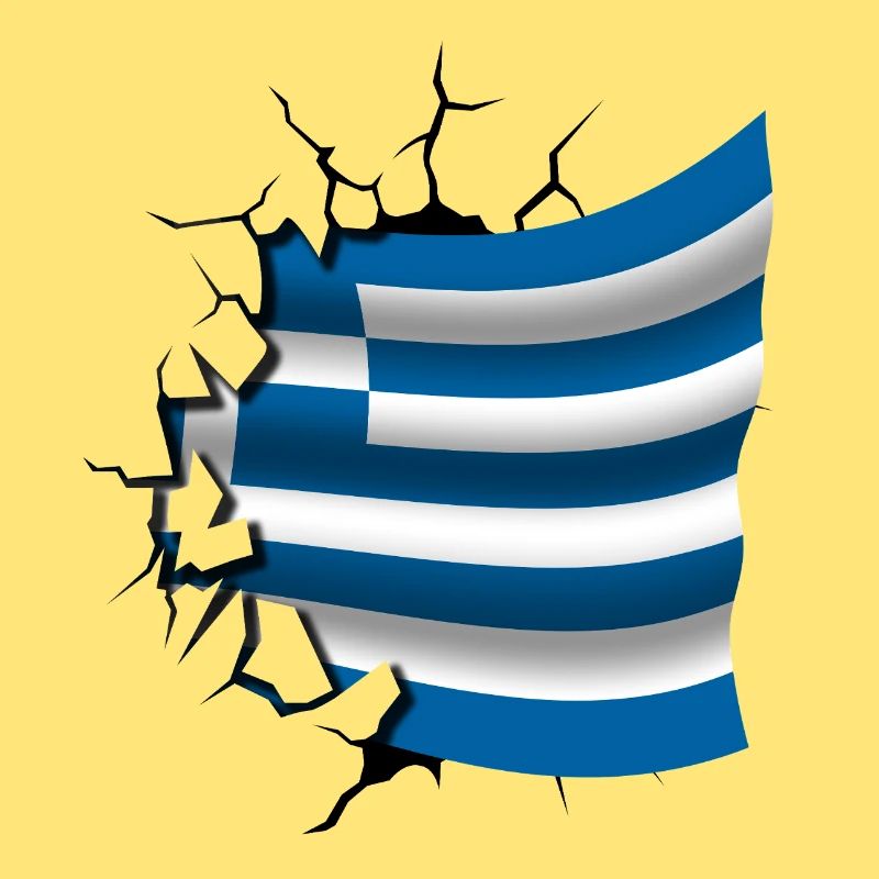Drapeau de la Grèce - Grèce - Drapeau Broken Design
