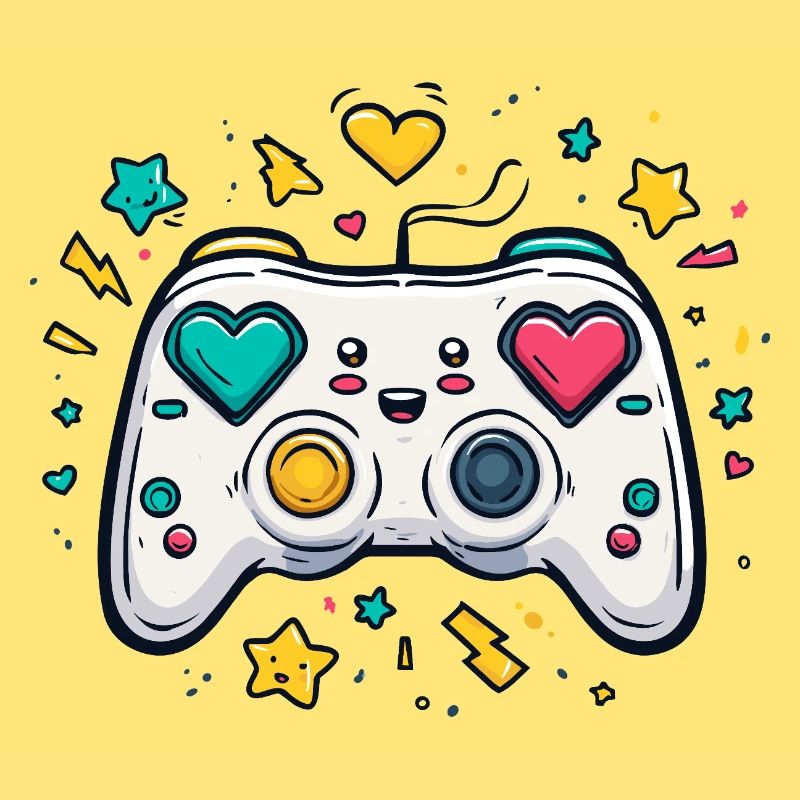 Conception de jeu Heart Controller Neon