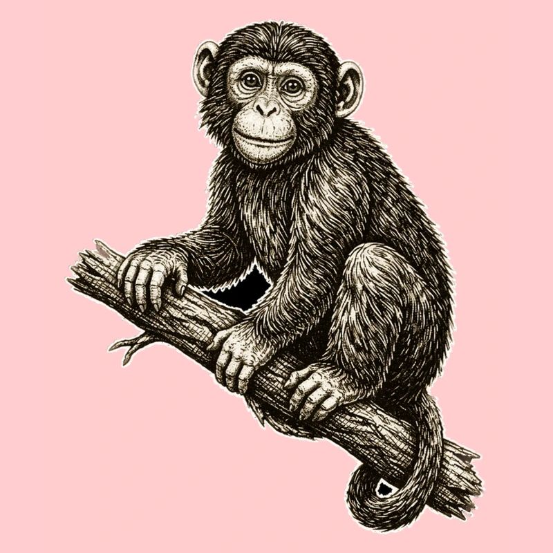 Affe Illustration im Vintage-Stil