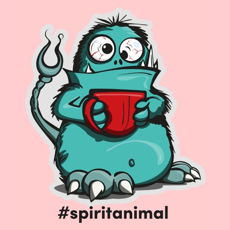 Kaffee-Monster im Comic-Stil