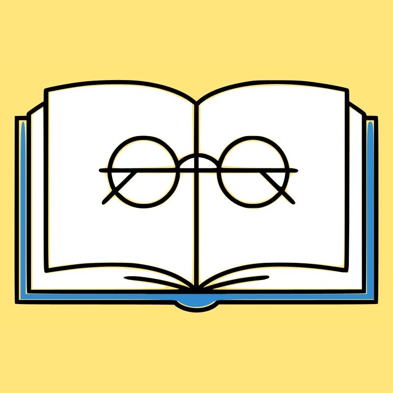 Offenes Buch Brille Schule