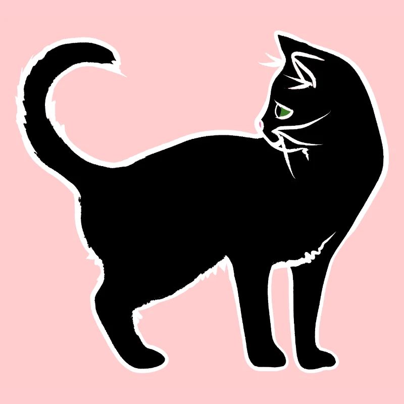 Silhouette minimaliste de chat blanc