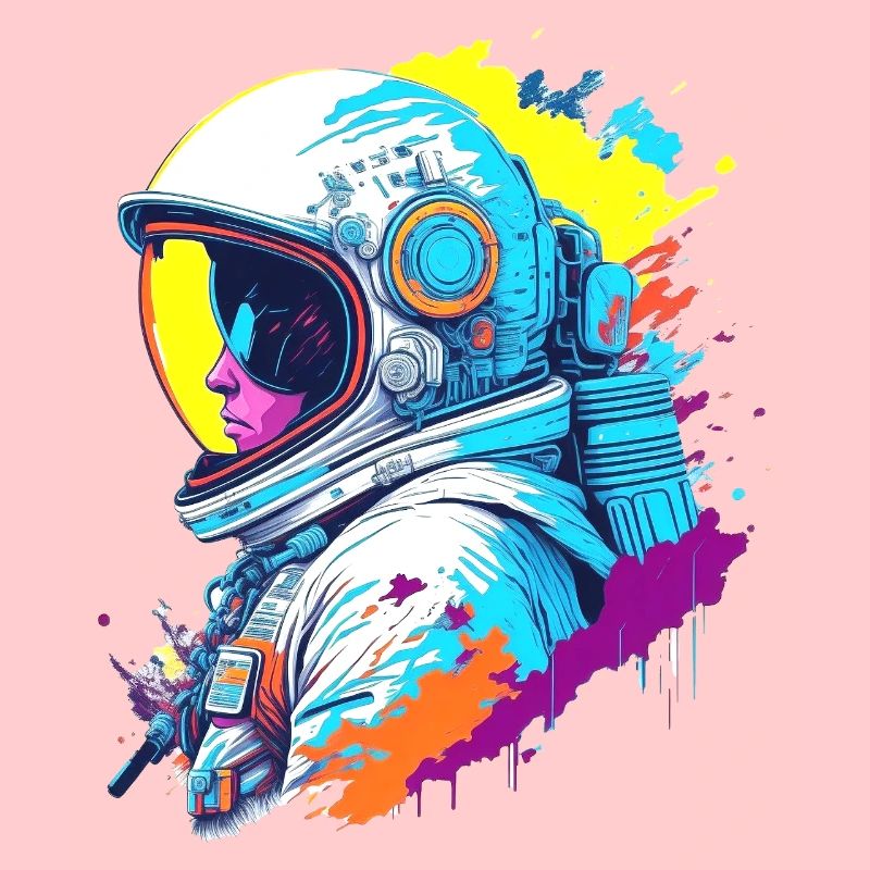 Astronaut Paint Splash Illustration