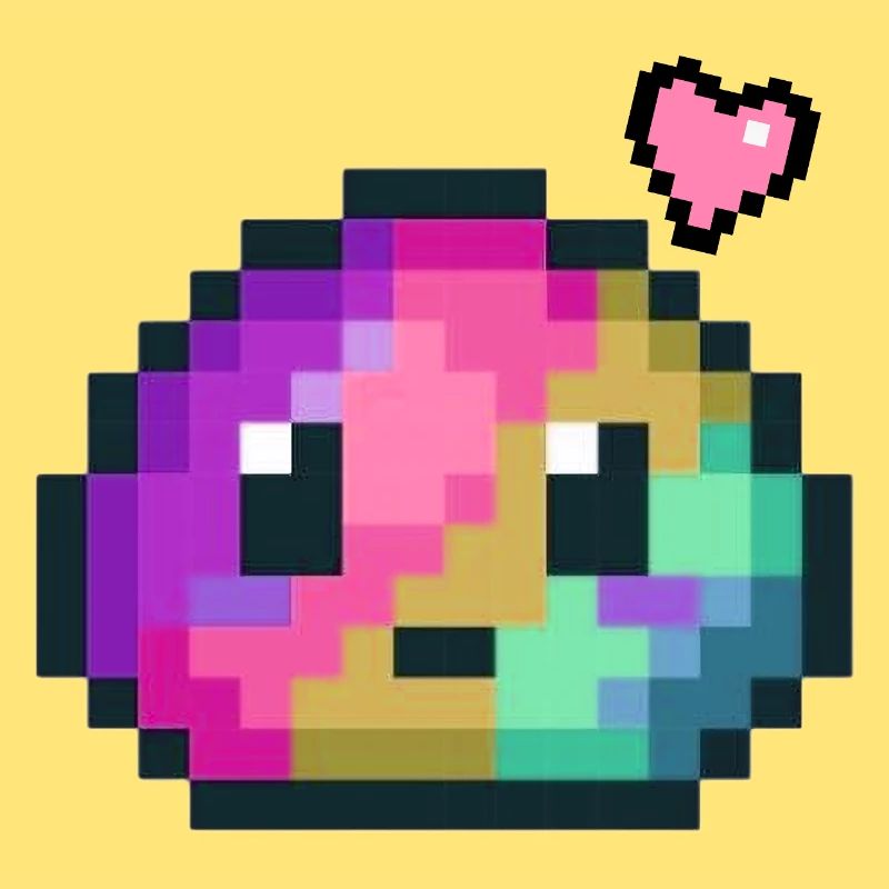 Pixel Farbexplosion Herz 8 Bit Retro Style 