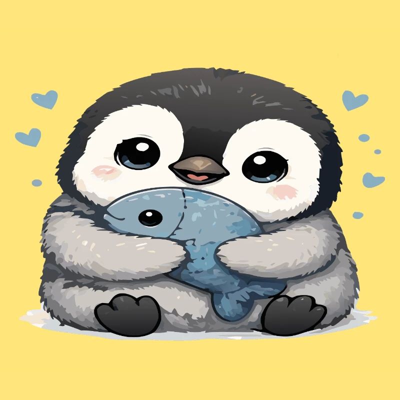 Cuddly Penguin with Fish