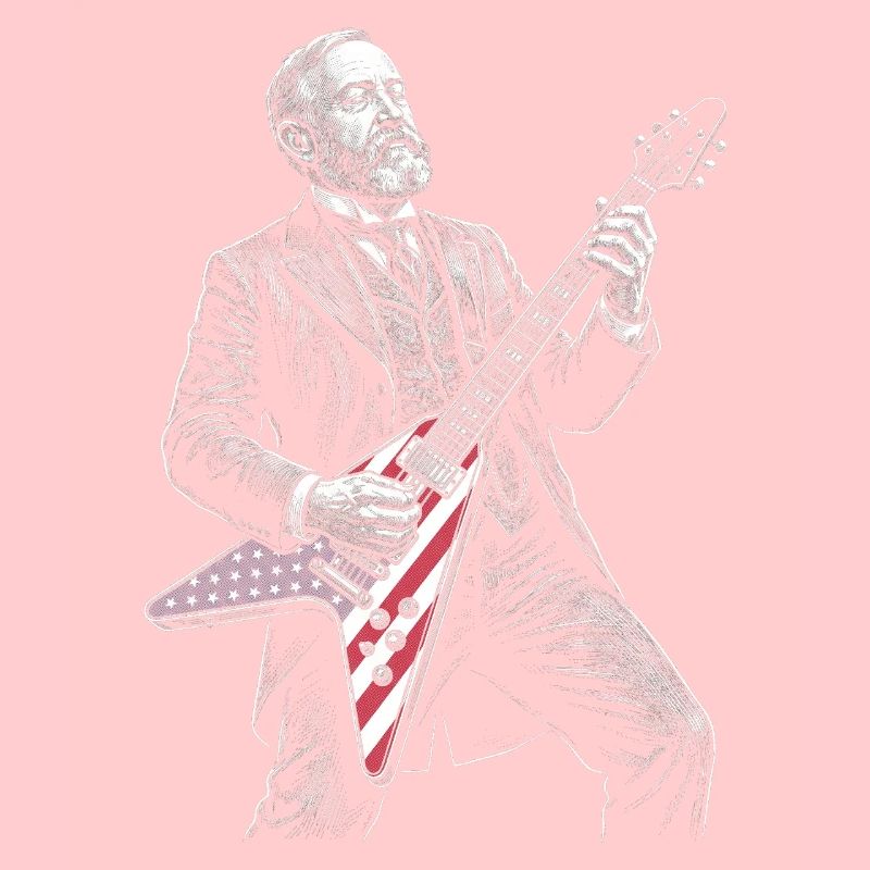 Benjamin Harrison Guitar Hero avec drapeau