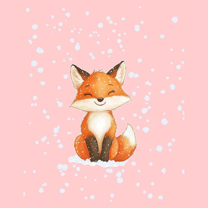 Fuchs mit Schneeflocken