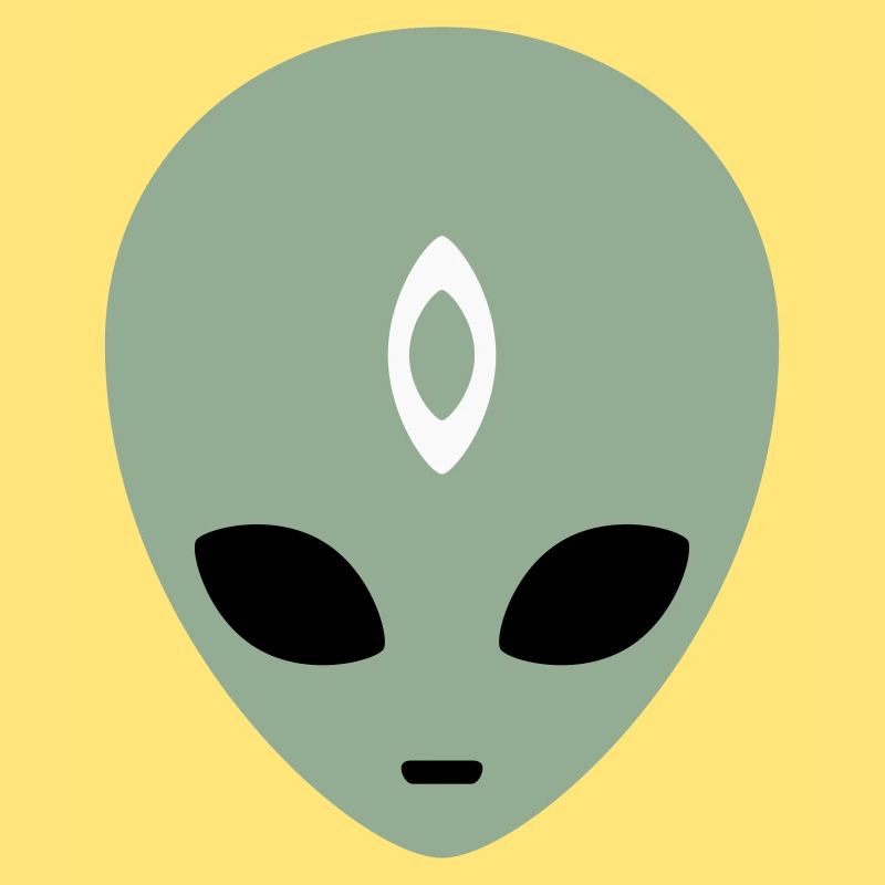 Alien Head Third Eye (drei Farben)