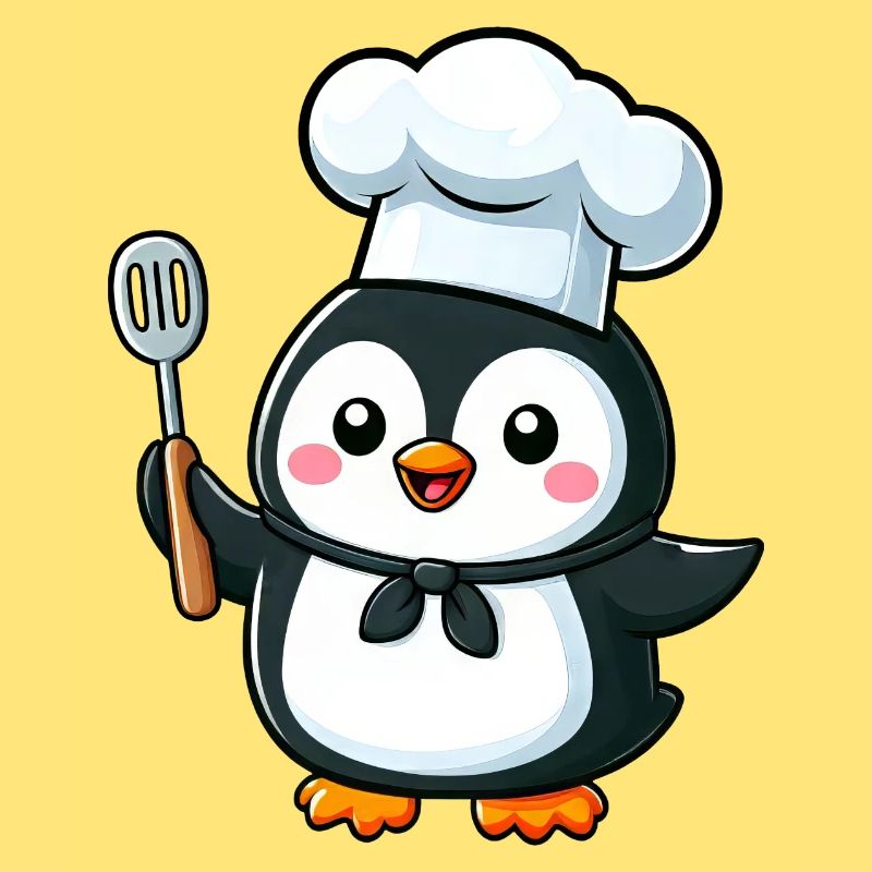 Mignon pingouin Chef bande dessinée conception de bande dessinée