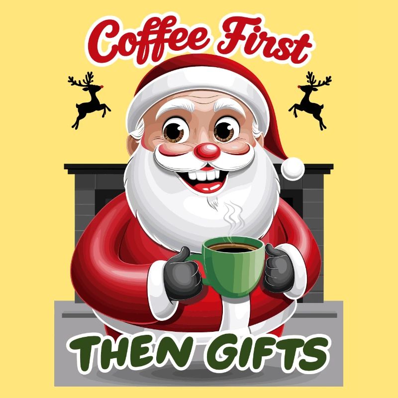 Weihnachtsmann mit Kaffee