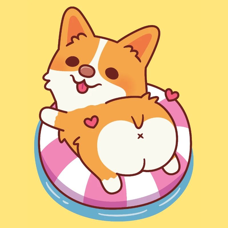 Cute Corgi Chilling On Pool Float Summer