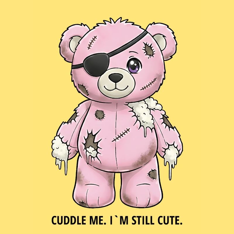 Patchwork Pinker Teddybär mit Augenklappe