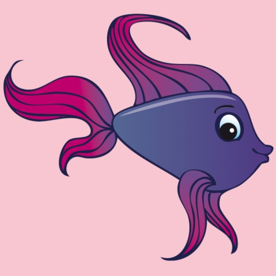 Dibujos animados de pescado púrpura' Body de manga corta bebé | Spreadshirt