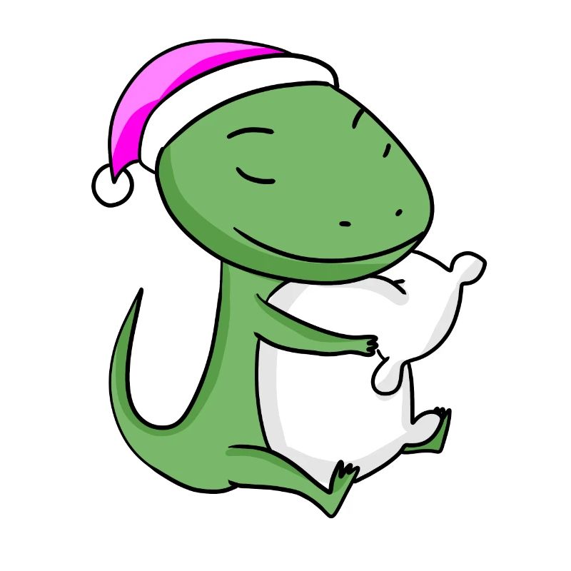 Lizard with pillow and sleeping cap
