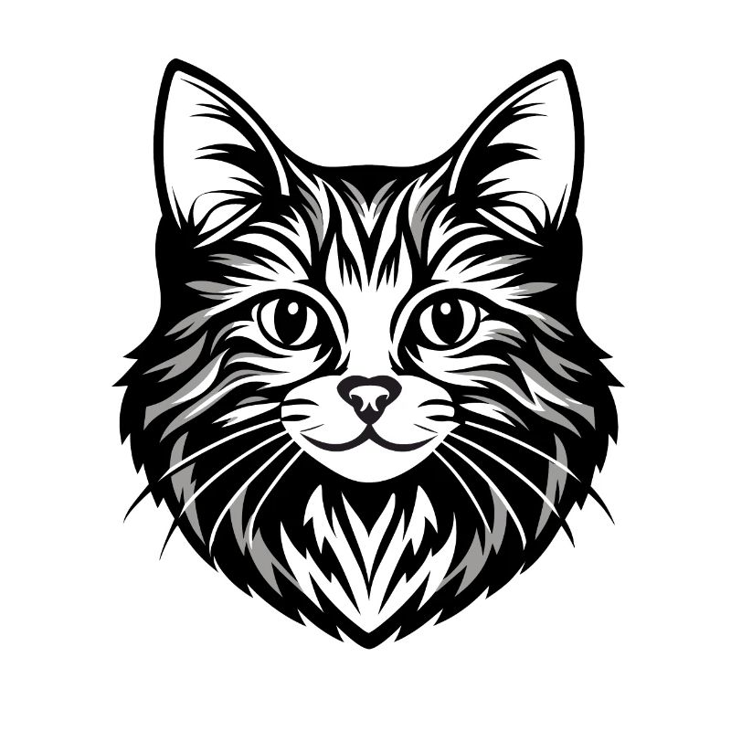 Illustration complexe de visage de chat