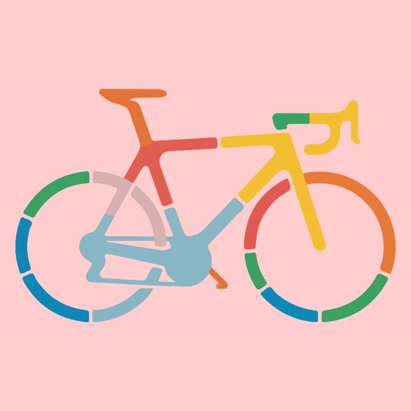 Conception d’art de ligne de vélo colorée