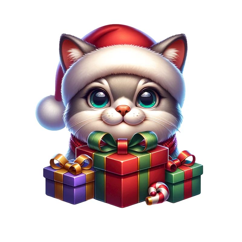 Chat Drôle Noël