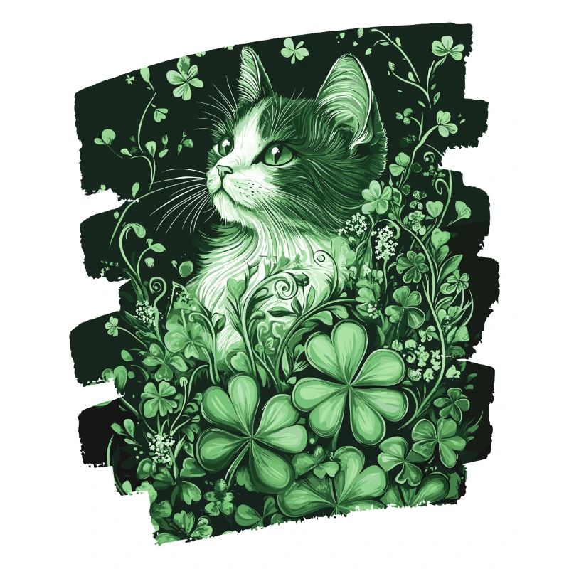 Chat trèfle de la Saint-Patrick