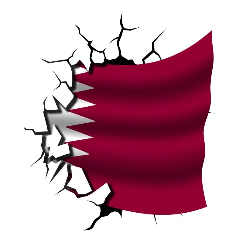 Drapeau du Qatar - Qatar - Drapeau Broken Design