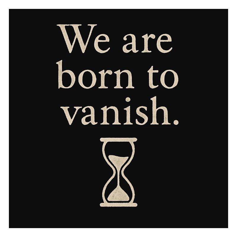 Vergänglichkeit Spruch mit Sanduhrdesign