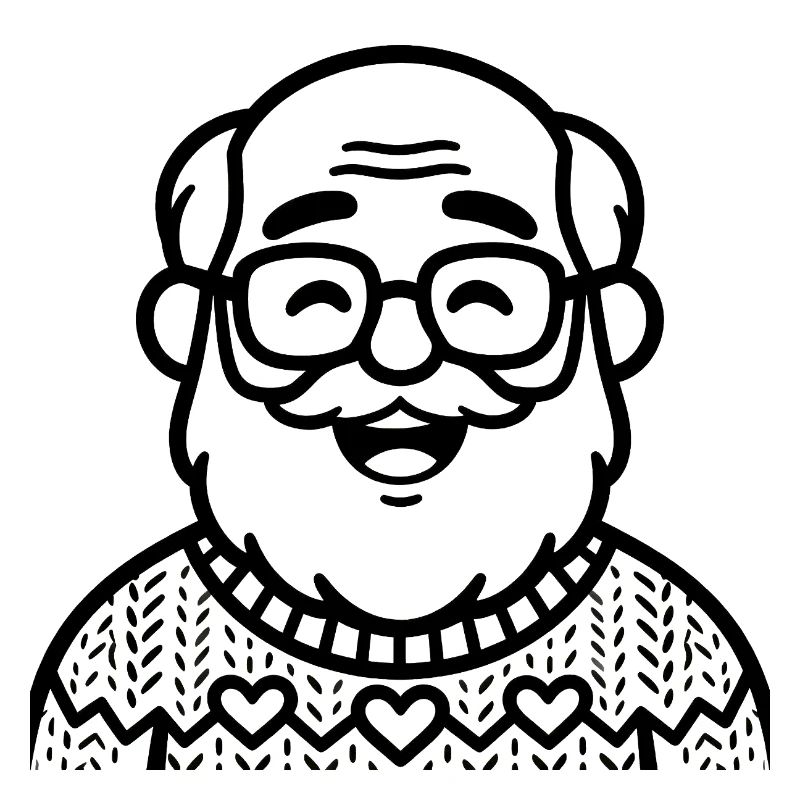 Großvater im Strickpullover