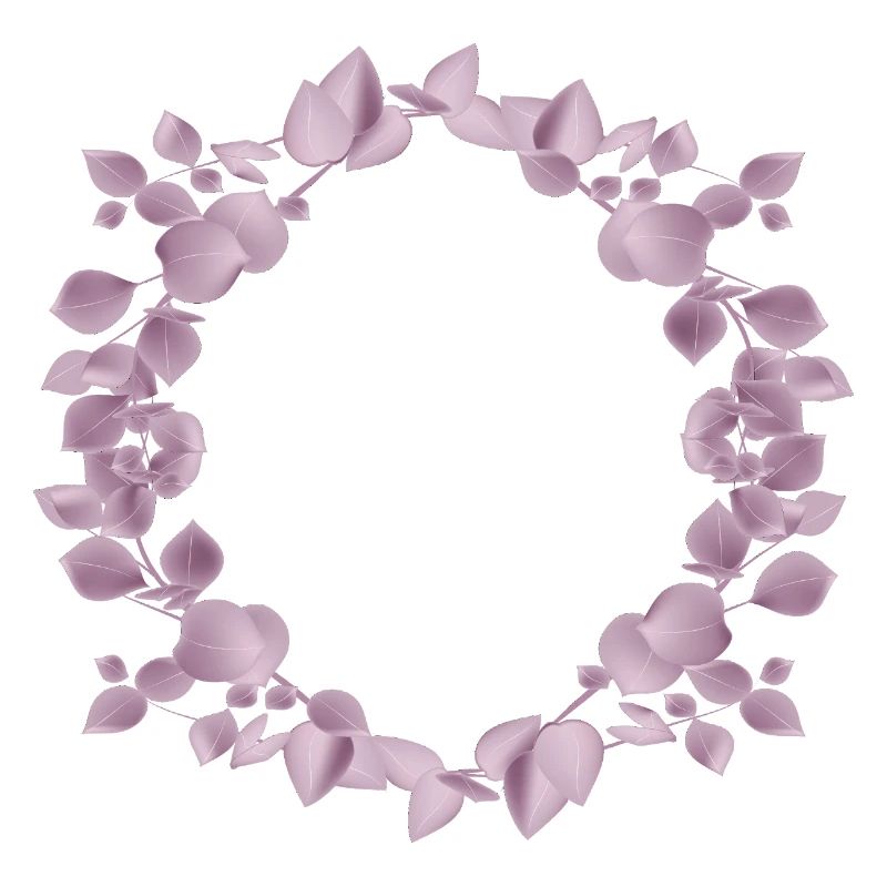 Delicate eucalyptus wreath in dusky pink illustration