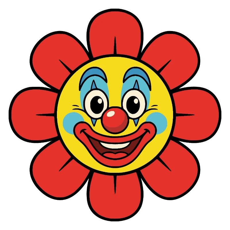 Fleur de clown de carnaval, costume de fleur éclaboussée