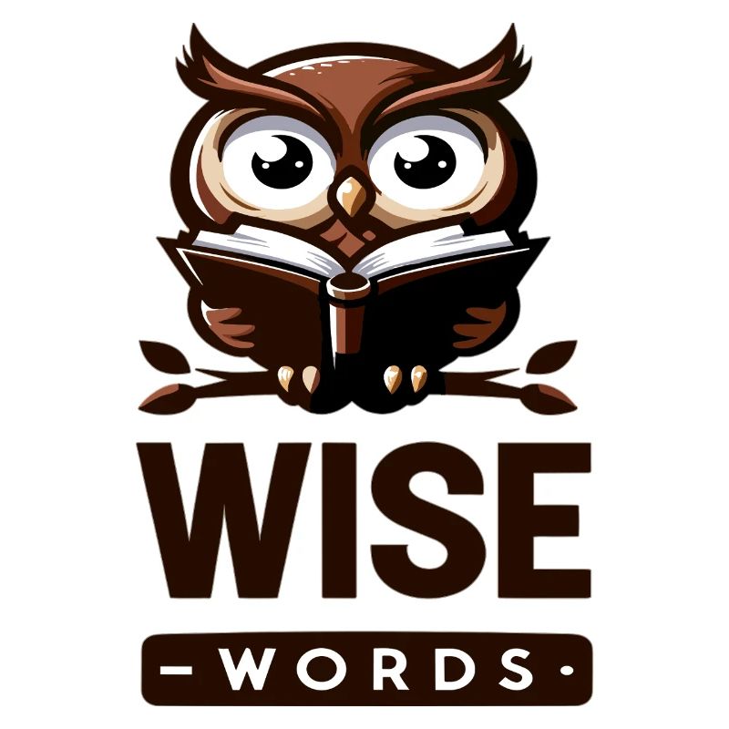 Weise Eule mit Buch – Wörter
