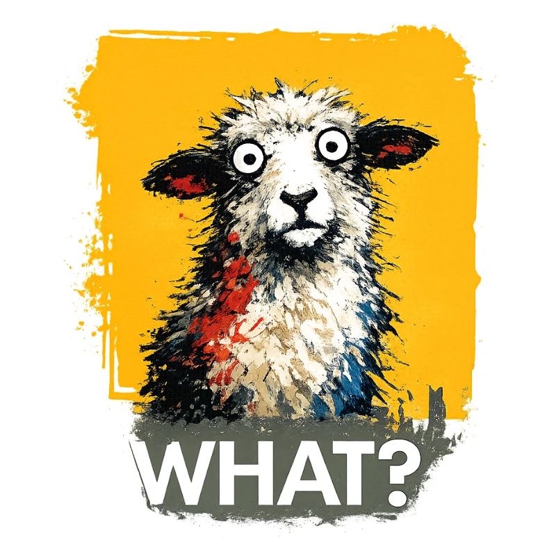 What Sheep Pop-Art Gelb Hintergrund