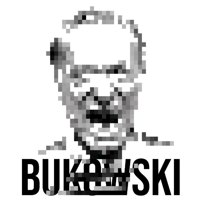 Charles Bukowski Conception de portraits pixelisés.