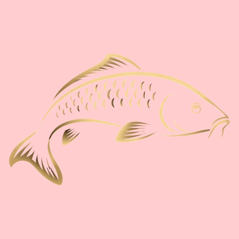 Graphisme minimaliste de pêche Carp Fish