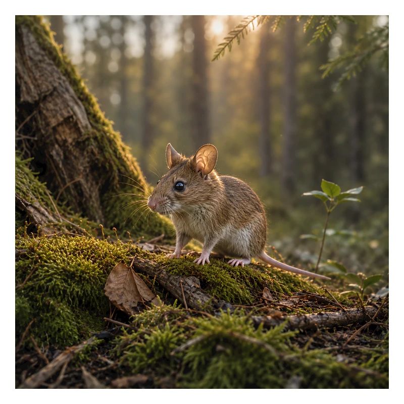 Forest mouse / mouse in evening sun