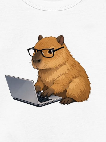 Capybara am Laptop